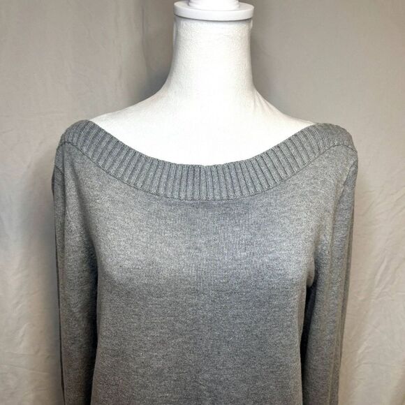 Michael Kors Light Grey Comfy Knee Length Sweater Dress Cowl Neck Women NWT - Picture 2 of 9